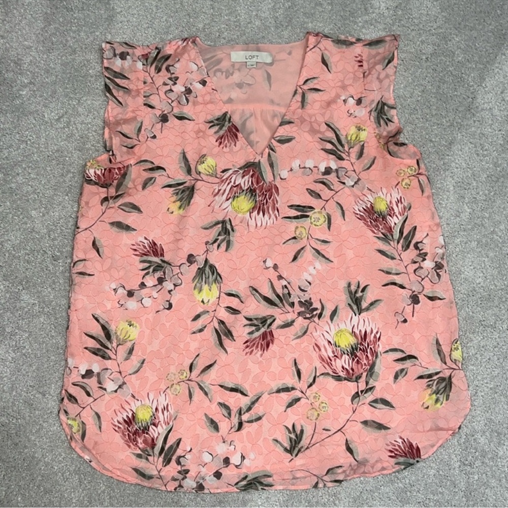 Loft Floral Pink Sleeveless Top